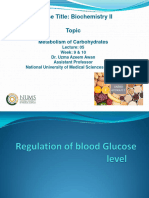 Regulation of Blood Glucose Level Lecture 9 10