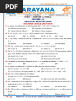 Inc SR Cbse Mathematics Term 1 - Examination Support Material