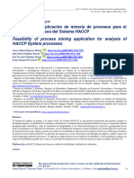 Factibilidad de Aplicación de Minería de Procesos para El Análisis de Procesos Del Sistema HACCP