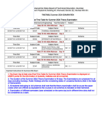 Time Table For Summer 2024 Theory Examination