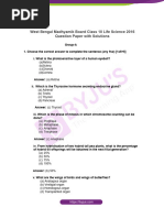 West Bengal Board Class 10 Life Science 2016 Question Paper Solutions