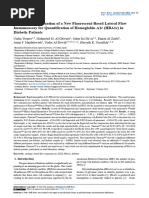 Performance Evaluation of A New Fluorescent-Based Lateral Flow Immunoassay For Quantification of Hemoglobin A1c (HBA1c) in Diabetic Patients