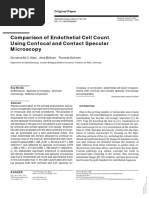 Comparison of Endothelial Cell Count Using Confocal and Contact Specular Microscopy 2003