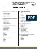 Examen Biologia 3ro Sec.