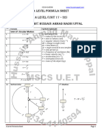 Fomula Sheet (A2)