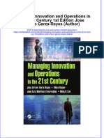 (Download PDF) Managing Innovation and Operations in The 21St Century 1St Edition Jose Arturo Garza Reyes Author Online Ebook All Chapter PDF