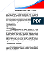 Lectura Complementaria Teorías Éticas La Prudencia La Utilidad El Deber y El Diálogo