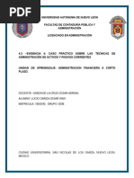 4.3 Evidencia 4 Caso Práctico Sobre Las Técnicas de Administración de Activos y Pasivos Corrientes