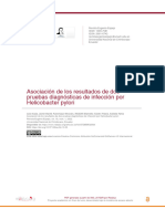 Asociación de Los Resultados de Dos Pruebas Diagnósticas de Infección Por Helicobacter Pylori