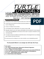 XI ENTRANCE AMU Mock Test 1