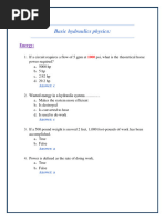 Questions On Hydrualics