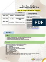 Grade 5 Date Sheet and Syllabus Mock Examination May 2024 Edexcel Registered Students