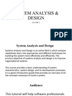 System Analysis & Design - Lecture 1