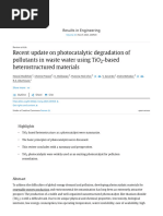 Recent Update On Photocatalytic Degradation of Pollutants in Waste Water Using TiO2-based Heterostructured Materials - ScienceDirect