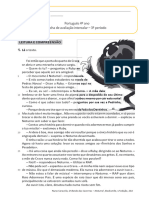 Nome: - Data: - / - / - Português 4º Ano Ficha de Avaliação Intercalar - 3º Período