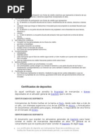 Certificados de Derecho Mercantil