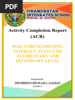 FGD Strengthening Literacy Status of Elementary and Secondary Level Acr