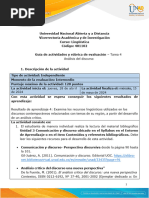 Guia de Actividades y Rúbrica de Evaluación - Unidad 3 - Tarea 4 - Analisis Del Discurso