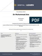 Legal and Ethical (Course 6) - Ethical Implications of Dental Research and Development Certificate