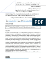 Relación Del Clima Organizacional Con La Satisfacción Laboral en El Área Administrativa de La Empresa Alquimiasoft S.A