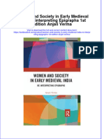 (Download PDF) Women and Society in Early Medieval India Re Interpreting Epigraphs 1St Edition Anjali Verma Online Ebook All Chapter PDF