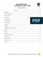 Benoni High School Grade 11 Assessment Plan 1