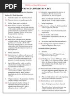 SURFACE CHEMISTRY - CBSE Qs