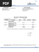 Bank Statement Citibank