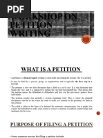 Workshop On Petition Writing