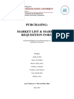 Market List Market Requisition Form - FSS1