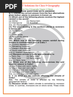 NCERT Solutions For Class 9 Geography Chapter 4 Climate