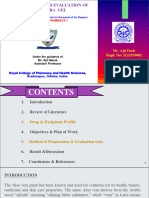 Formulation and Evaluation of Aloevera Gel