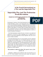 Manifesto of The Fourth International On Imperialist War and The Imperialist War - 1940