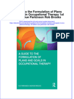 Ebook A Guide To The Formulation of Plans and Goals in Occupational Therapy 1St Edition Sue Parkinson Rob Brooks Online PDF All Chapter