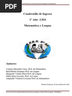 Cuadernillo de Ingreso Epes 88 - Lengua y Matemática - #2024 - 041844