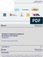 Design e Desenvolvimento de Banco de Dados - Unidade I