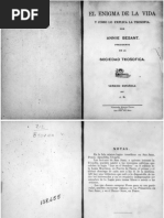 El Enigma de La Vida y Como Lo Explica La Teosofía (Por Annie Besant) .