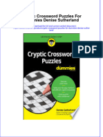 Ebook Cryptic Crossword Puzzles For Dummies Denise Sutherland Online PDF All Chapter