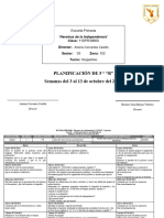 Planificación de 5 ° "B" Semanas Del 3 Al 13 de Octubre Del 2022