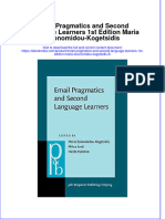 Ebook Email Pragmatics and Second Language Learners 1St Edition Maria Economidou Kogetsidis 2 Online PDF All Chapter