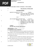 AJAY AMITABH SUMAN - Bennett Coleman and Co LTD Vs ARG Outlier Media PVT - Ltd.