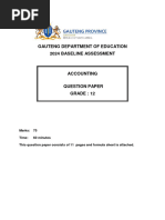 Accounting Grade 12 Baseline Assessment - QP