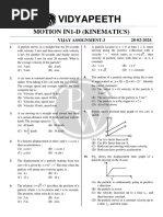 Motion in 1-D (Kinematics) - Home Assignment