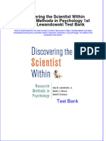 PDF Discovering The Scientist Within Research Methods in Psychology 1St Edition Lewandowski Test Bank Online Ebook Full Chapter