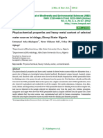 Physicochemical Properties and Heavy Metal Content of Selected Water Sources in Ishiagu, Ebonyi State - Nigeria