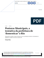 Posturas Municipais, A Tentativa Da Prefeitura de Domesticar' o Rio - Jornal O Globo