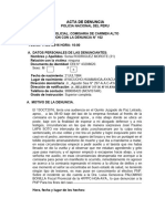 Acta de Denuncia de Sonia Rodriguez Morote