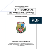 Gaceta Municipal: Del Municipio Jose Felix Ribas