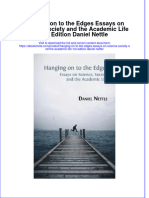 Hanging On To The Edges Essays On Science Society and The Academic Life 1St Edition Daniel Nettle Online Ebook Texxtbook Full Chapter PDF