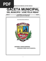 Ordenanza Sobre Gaceta Municipal Del Municipio José Félix Ribas Del Estado Aragua. Gaceta Municipal Extraordinaria #220 (27-04-1998)